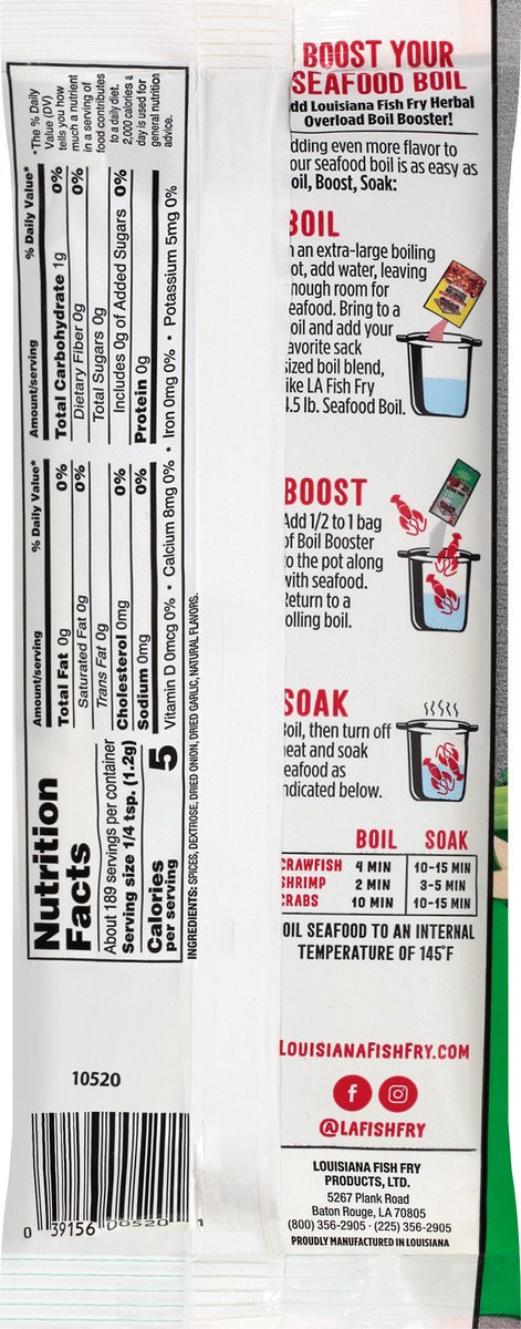 slide 3 of 11, Louisiana Fish Fry Products Boil Booster Salt Free Herbal Overload Seasoning Blend 8 oz, 8 oz