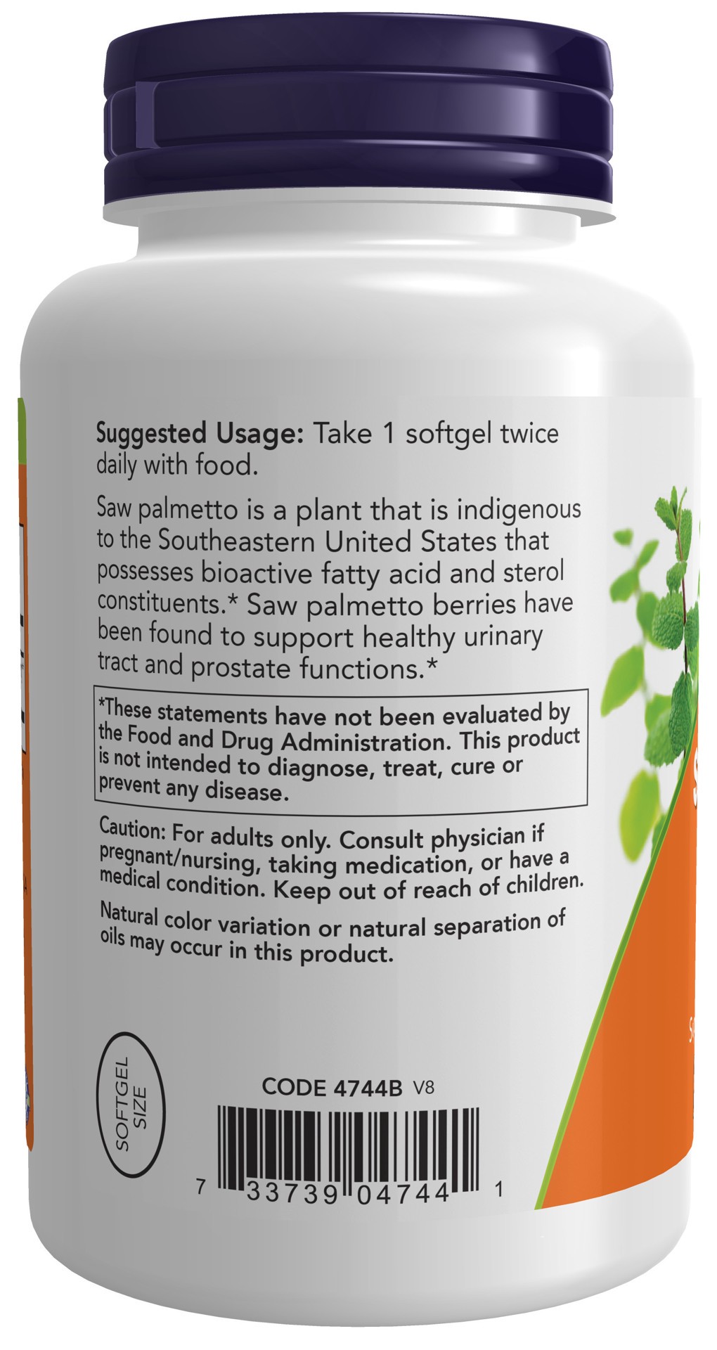 slide 2 of 4, NOW Saw Palmetto Extract 160 mg - 240 Softgels, 240 ct