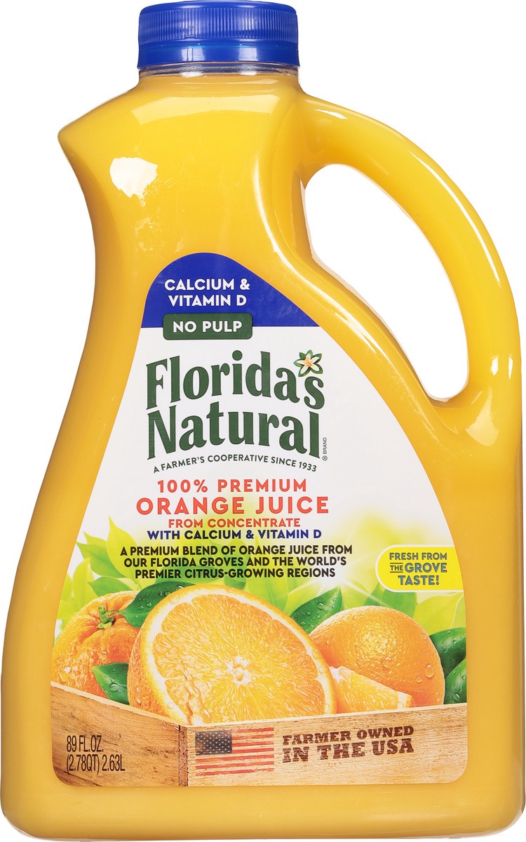 slide 6 of 9, Florida's Natural® 100% premium Florida orange juice, no pulp, 