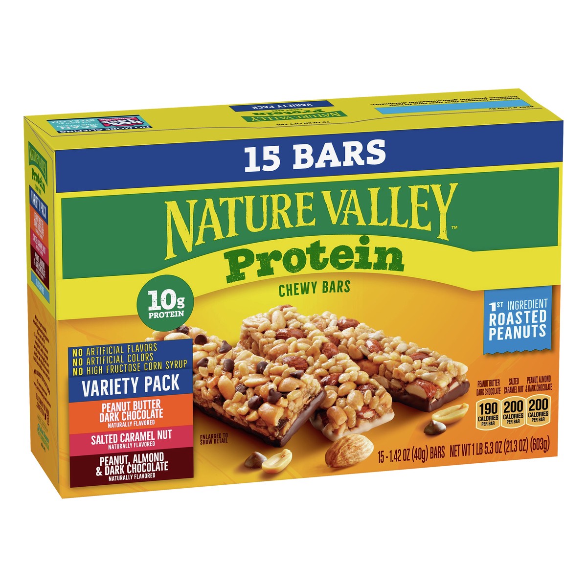 slide 9 of 11, Nature Valley Protein Granola Bars, Snack Variety Pack, Chewy Bars, 15 ct, 21.3 OZ, 15 ct