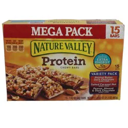 Nature Valley Protein Chewy Snack Bars, Variety Pack, 15 Bars, 21.3 oz