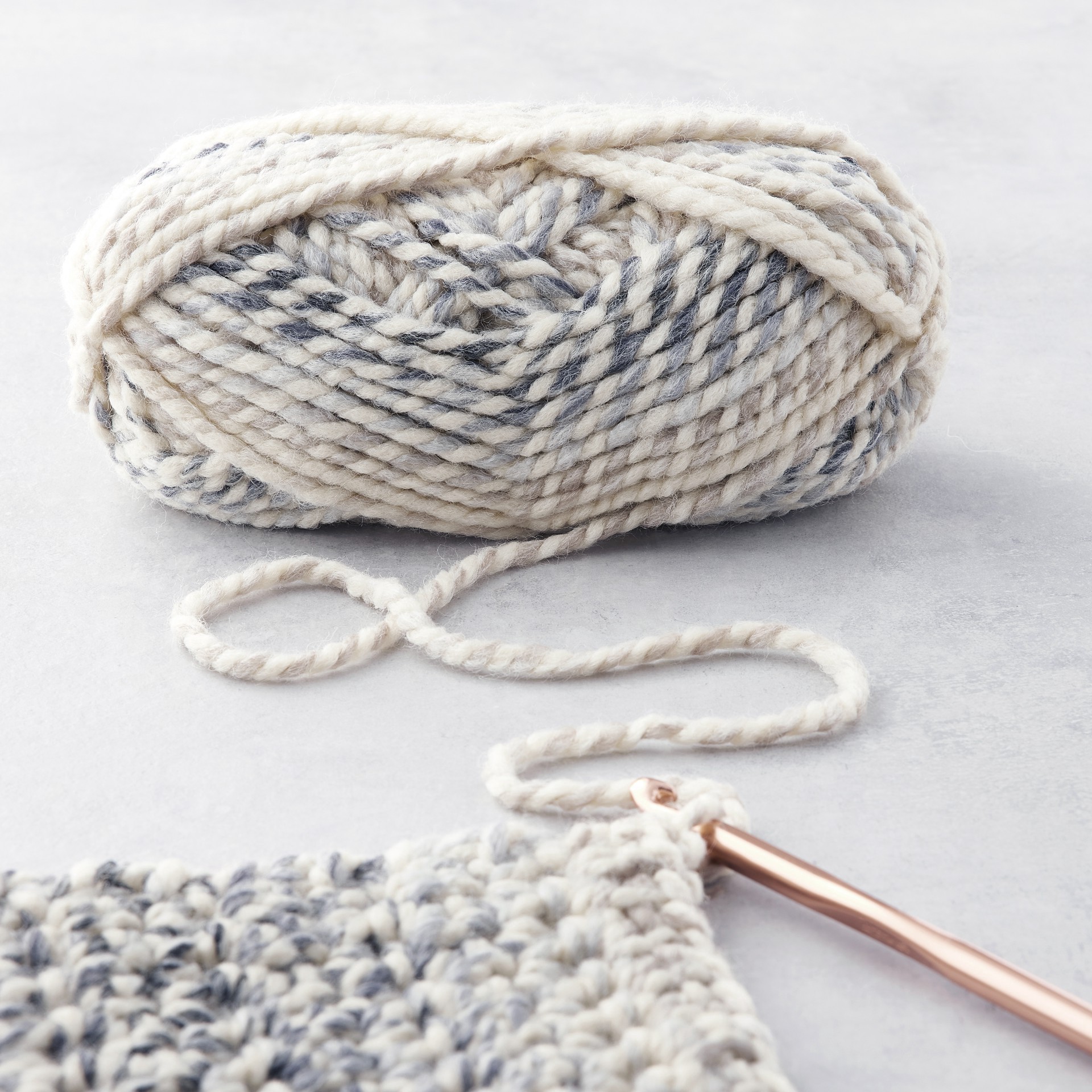 slide 2 of 4, Lion Brand Wool-Ease Thick & Quick Prints, Stripes & Metallics Yarn, 87 yd