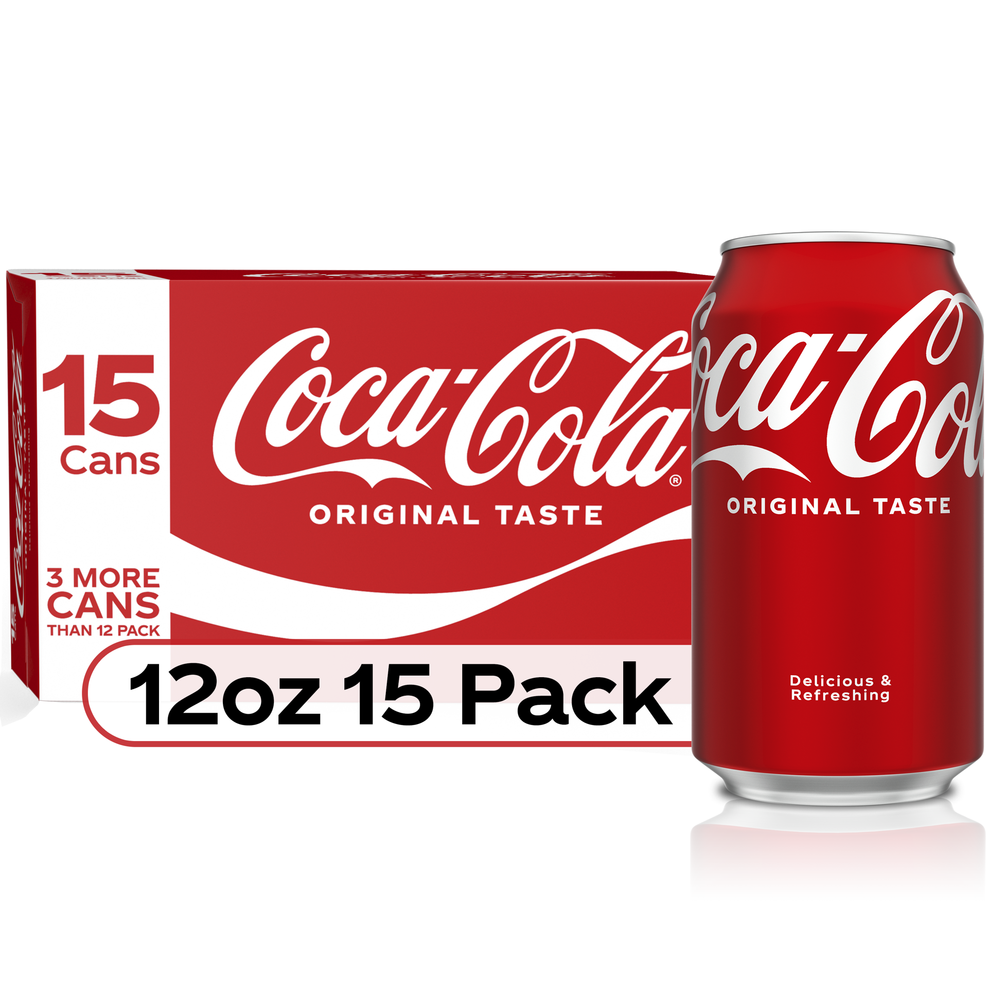 slide 1 of 8, Coca-Cola Soda Soft Drink, 12 fl oz, 15 Pack, 180 fl oz