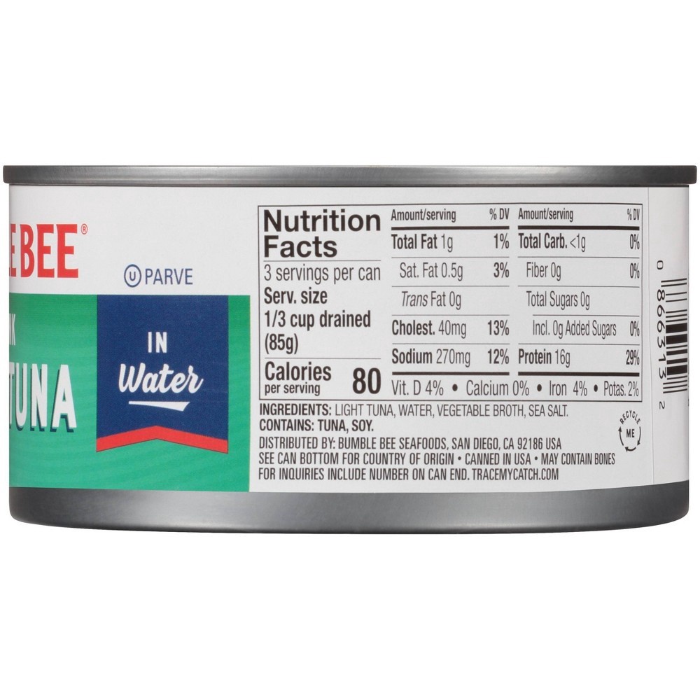 slide 4 of 4, Bumble Bee Chunk Light Tuna in Water, 12 oz