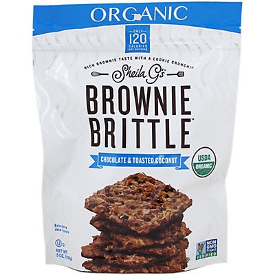 slide 1 of 1, Sheila G's Organic Brownie Brittle - Chocolate & Toasted Coconut, 5 oz