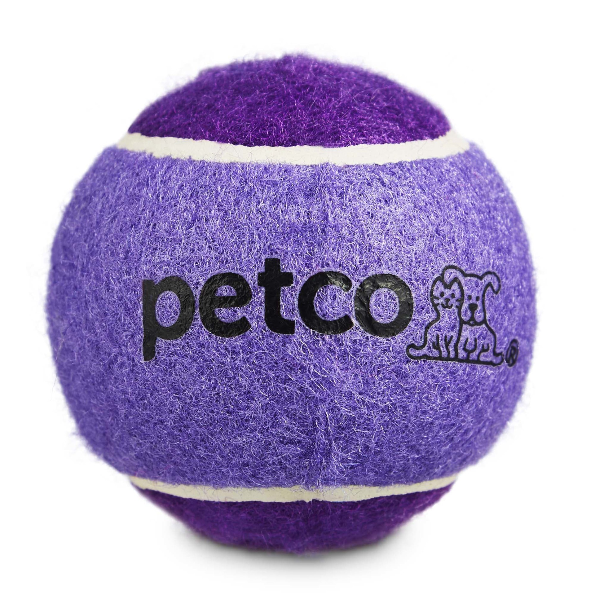 slide 1 of 1, Petco Tennis Ball Dog Toy in Dark Blue, XS