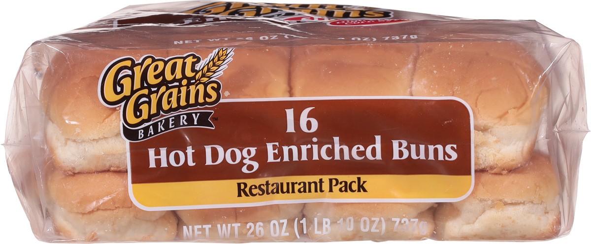 slide 11 of 13, Great Grains Bakery Enriched Hot Dog Buns Restaurant Pack 16 Each, 16 ct