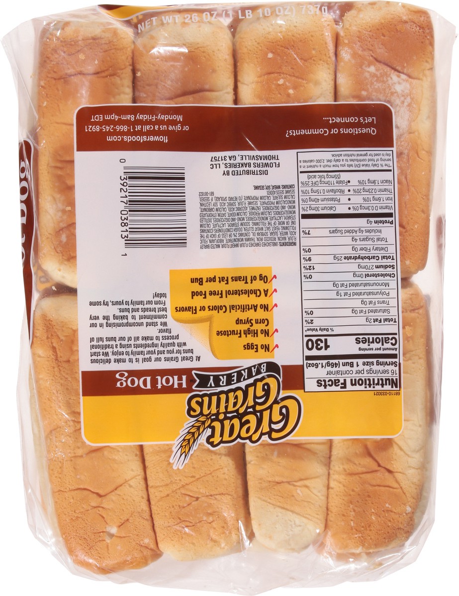 slide 4 of 13, Great Grains Bakery Enriched Hot Dog Buns Restaurant Pack 16 Each, 16 ct