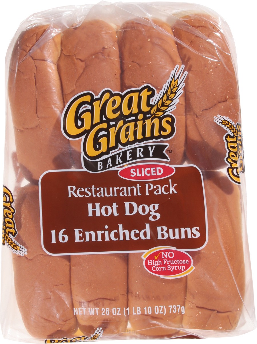 slide 7 of 13, Great Grains Bakery Enriched Hot Dog Buns Restaurant Pack 16 Each, 16 ct