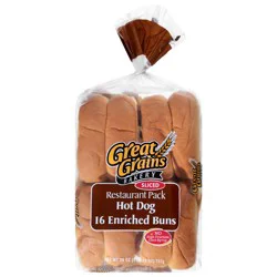 Great Grains Bakery Enriched Hot Dog Buns Restaurant Pack 16 Each
