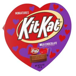 KIT KAT Chocolate Candy, Milk Chocolate, Wafer Bars, Miniatures, Valentine's Candy, Heart Shaped Box