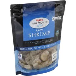 Hy-vee Fish Market Shell-on, Ez Peel & Deveined Raw Shrimp
