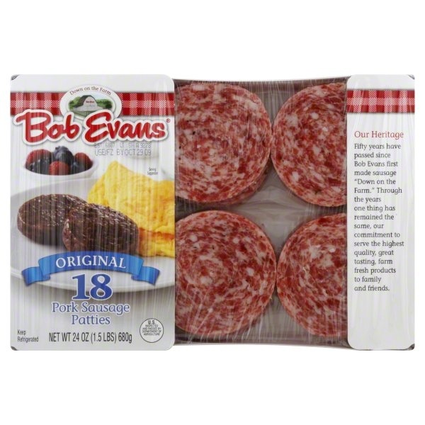 slide 1 of 1, Bob Evans Pork Sausage Patties, 24 oz