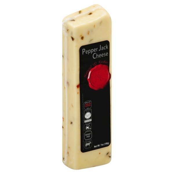 slide 1 of 5, Natural & Kosher Pepper Jack Cheese, 7 oz