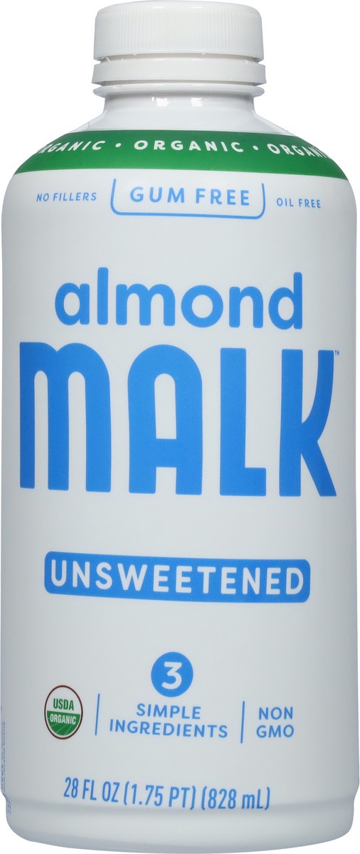 slide 6 of 11, MALK Unsweetened Almond, 28 fl oz