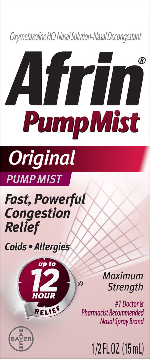 slide 1 of 7, Afrin Original Maximum Strength Pump Mist 0.5 fl oz Box, 0.5 fl oz