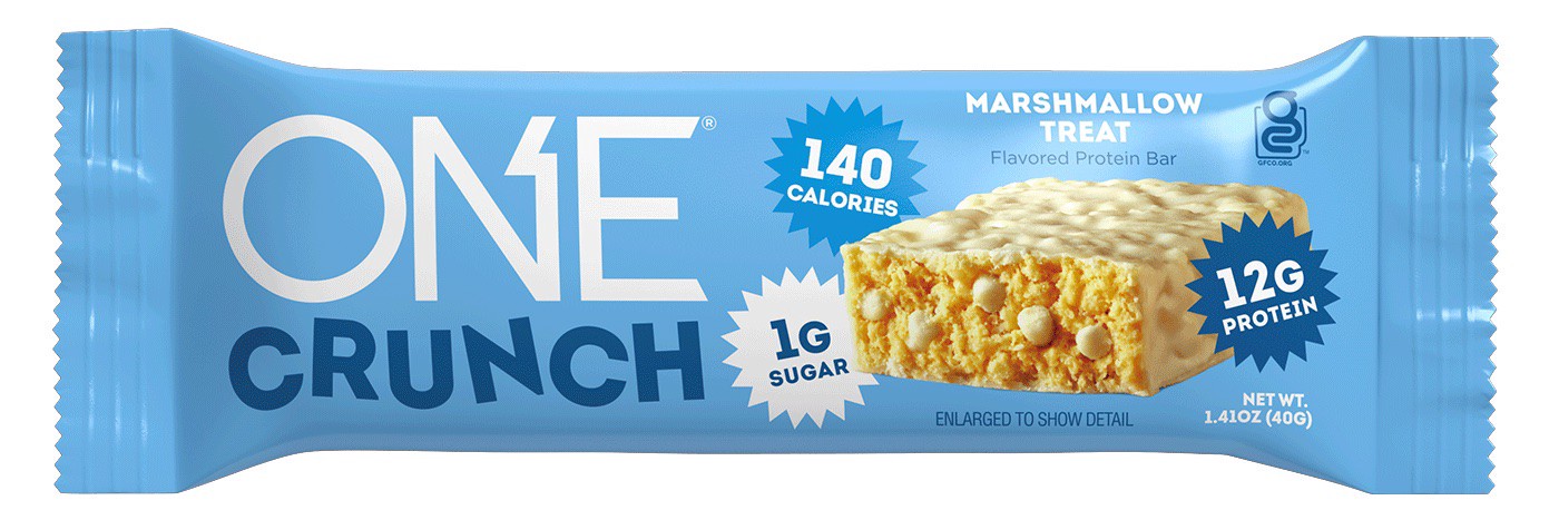 slide 1 of 1, ONE Marshmallow Treat Crunch Bar, 40 gram