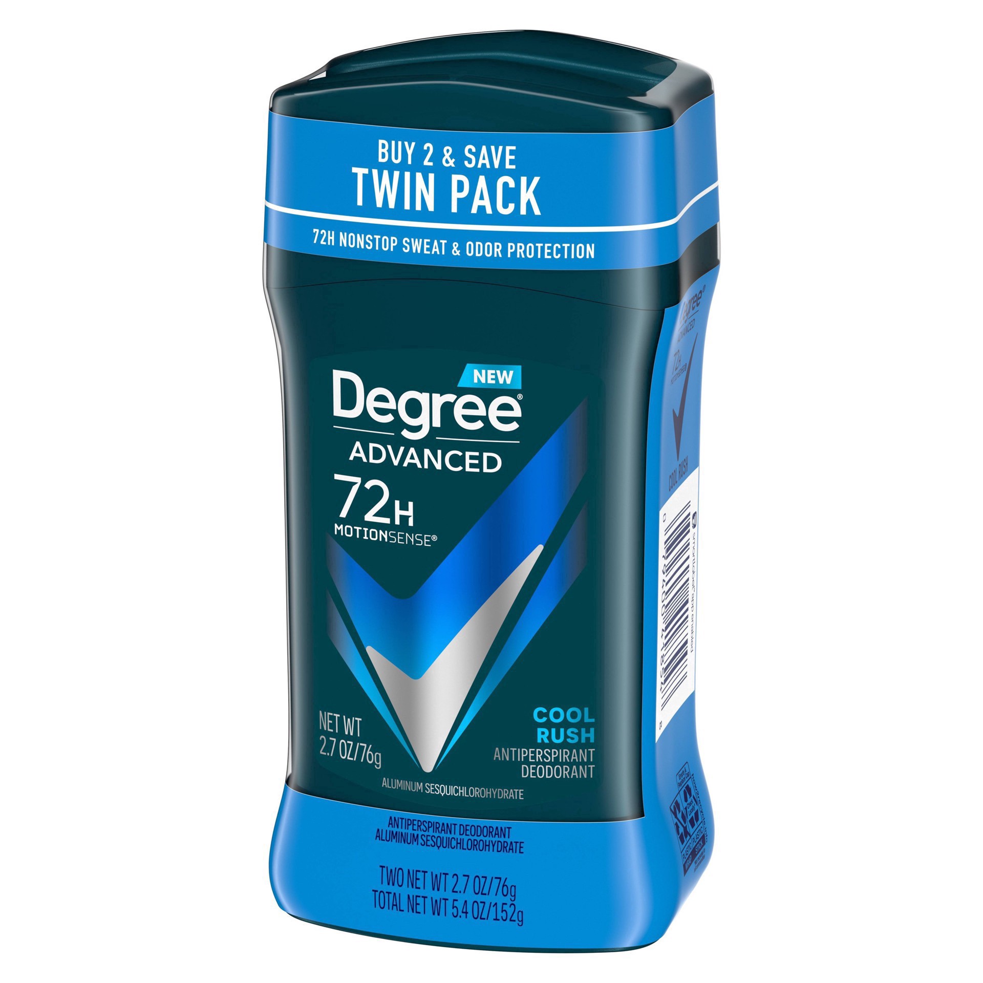 slide 4 of 19, Degree Antiperspirant Deodorant Cool Rush, 2.7 oz, Twin Pack, 2 ct