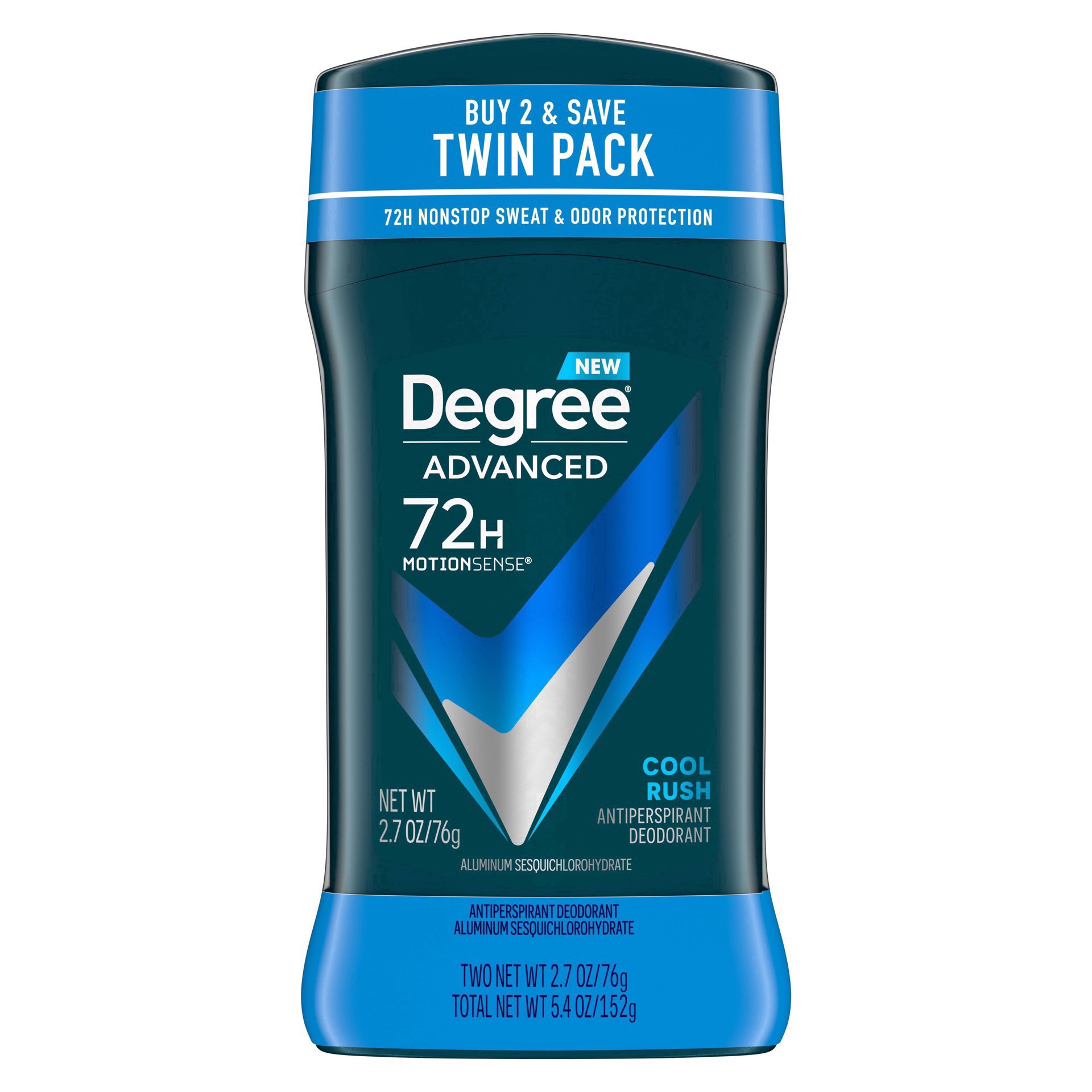 slide 3 of 19, Degree Antiperspirant Deodorant Cool Rush, 2.7 oz, Twin Pack, 2 ct