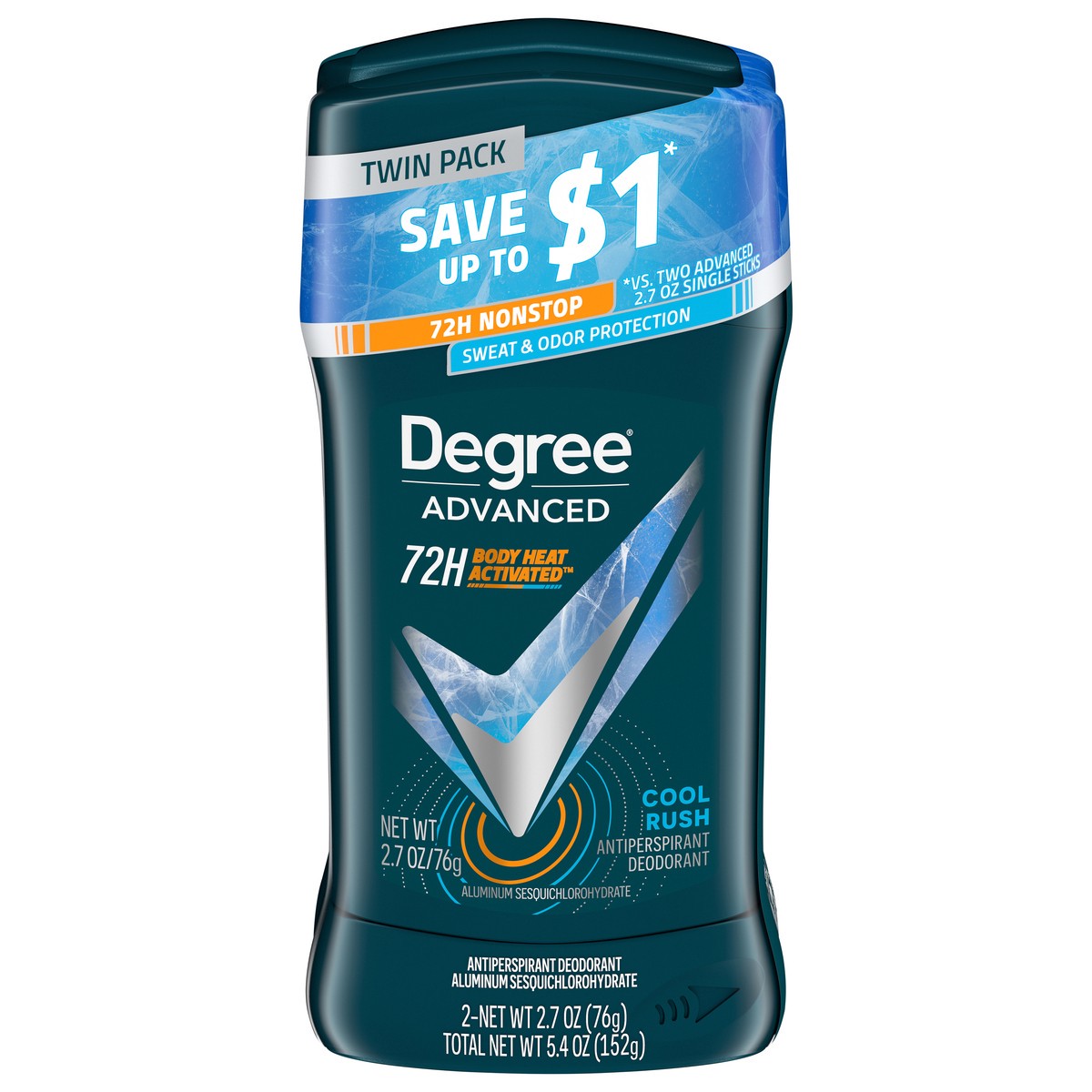 slide 1 of 19, Degree Men Cool Rush Antiperspirant Deodorant, 2 ct