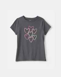Carters Girls Heart Graphic Tee - Grey Grey M
