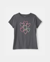 Carters Girls Heart Graphic Tee - Grey Grey M