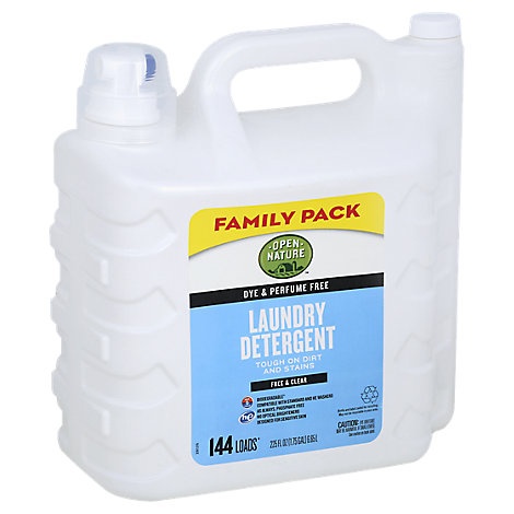 slide 1 of 1, Open Nature Laundry Detergent Free & Clear Dye & Perfume Free Family Pack, 225 fl oz