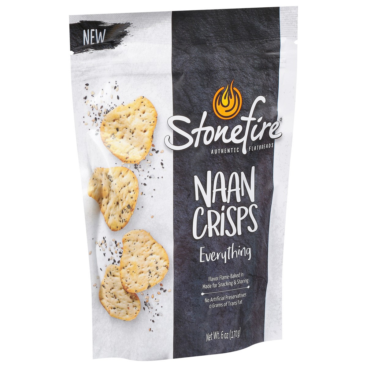 slide 8 of 9, Stonefire Everything Naan Crisps 6 oz, 6 oz