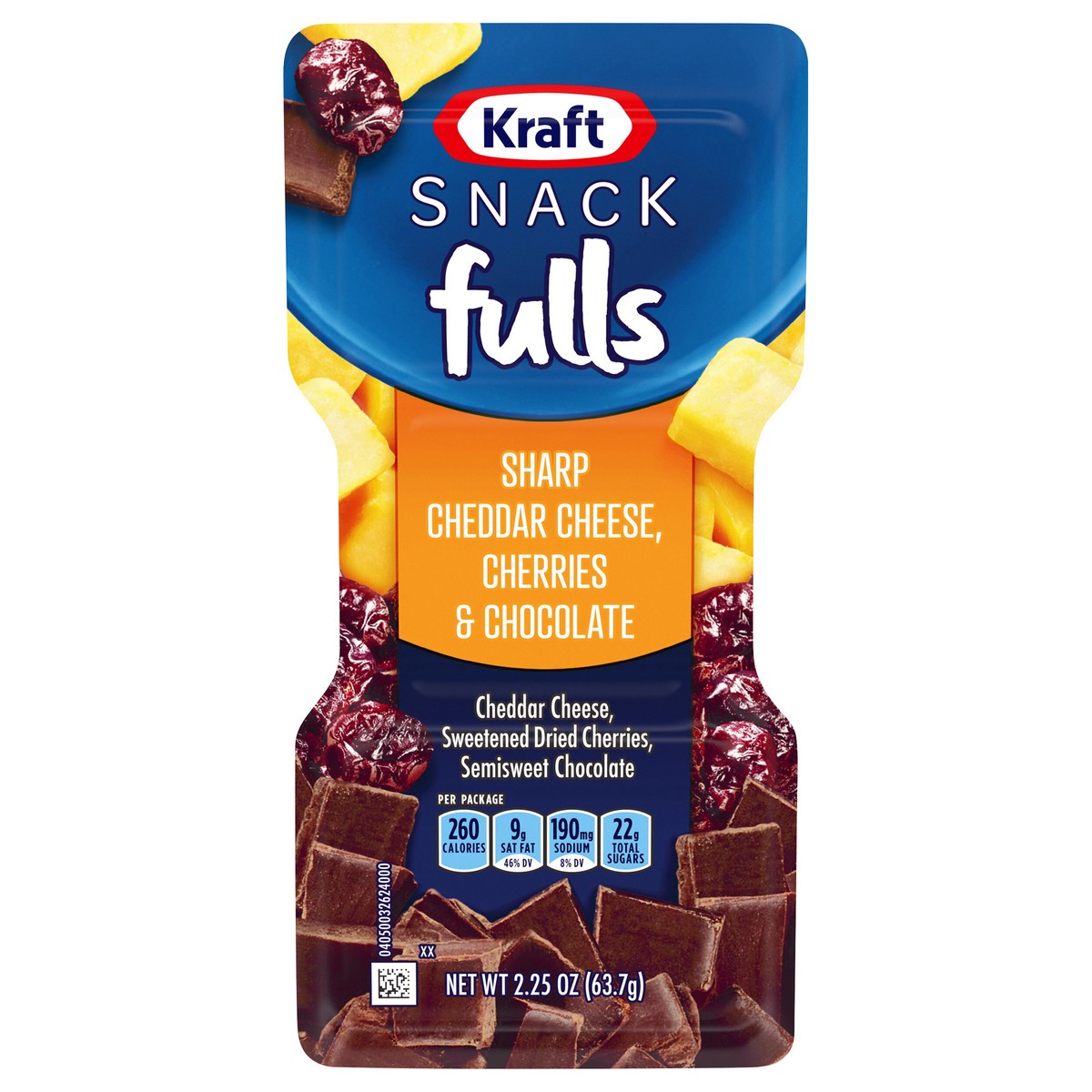 slide 4 of 13, Kraft Trios SnackFulls Sharp Cheddar Cheese, Dried Cherries & Chocolate Snack Pack, 2.25 oz Tray, 2.25 oz