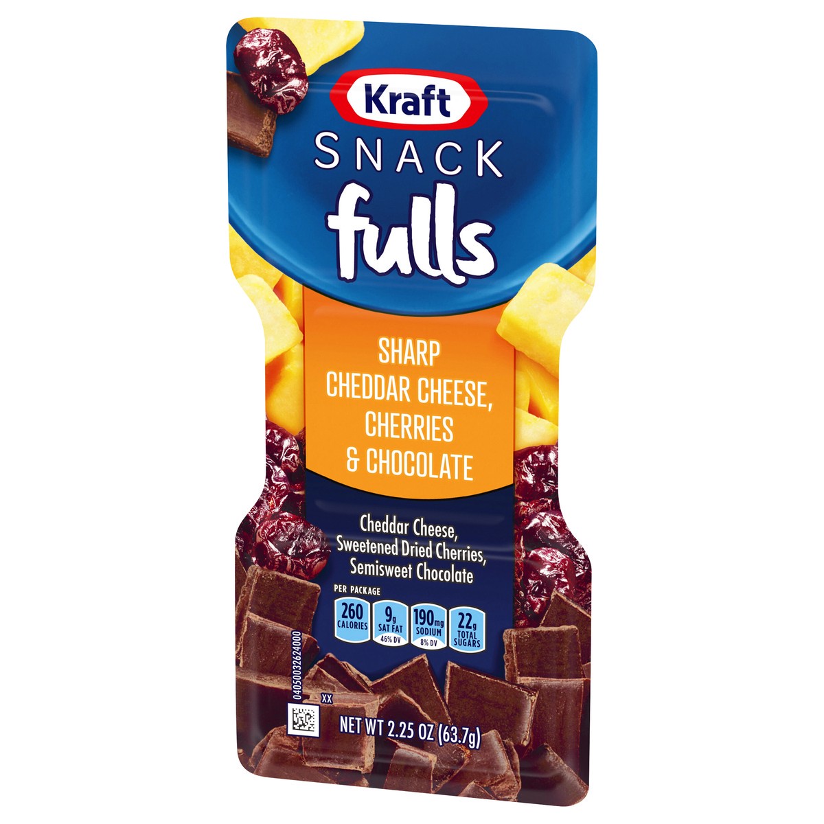 slide 6 of 13, Kraft Trios SnackFulls Sharp Cheddar Cheese, Dried Cherries & Chocolate Snack Pack, 2.25 oz Tray, 2.25 oz