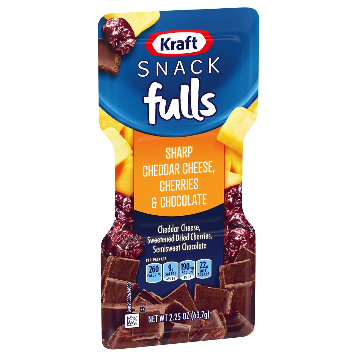 slide 9 of 13, Kraft Trios SnackFulls Sharp Cheddar Cheese, Dried Cherries & Chocolate Snack Pack, 2.25 oz Tray, 2.25 oz