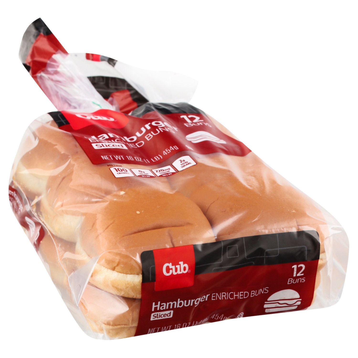 slide 1 of 1, Cub Buns, Hamburger, Enriched, Sliced, 12 Each, 12 ct