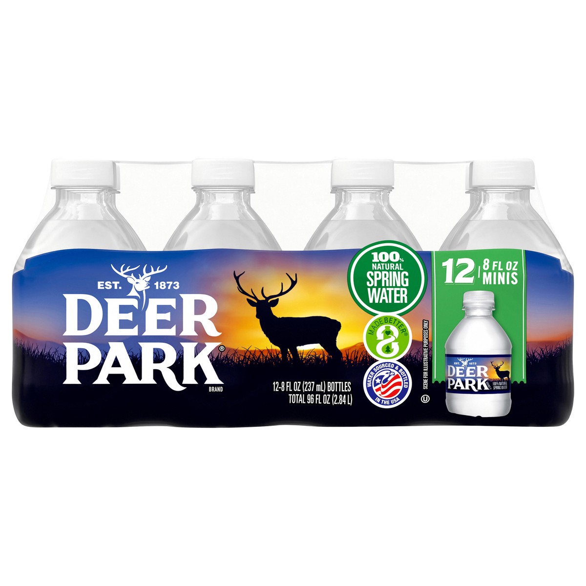 slide 1 of 5, DEER PARK Brand Spring Water, 8-ounce mini plastic bottles (Pack of 12), 12 ct