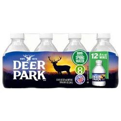 DEER PARK Brand Spring Water, 8-ounce mini plastic bottles (Pack of 12)