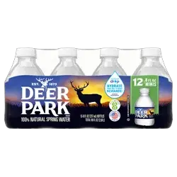 Deer Park Brand 100% Natural Spring Water, 8-ounce mini plastic bottles (Pack of 12)