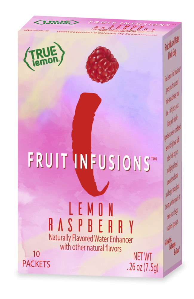 slide 1 of 1, True Lemon Fruit Infusions Lemon Raspberry Water Enhancer Packets, 10 ct