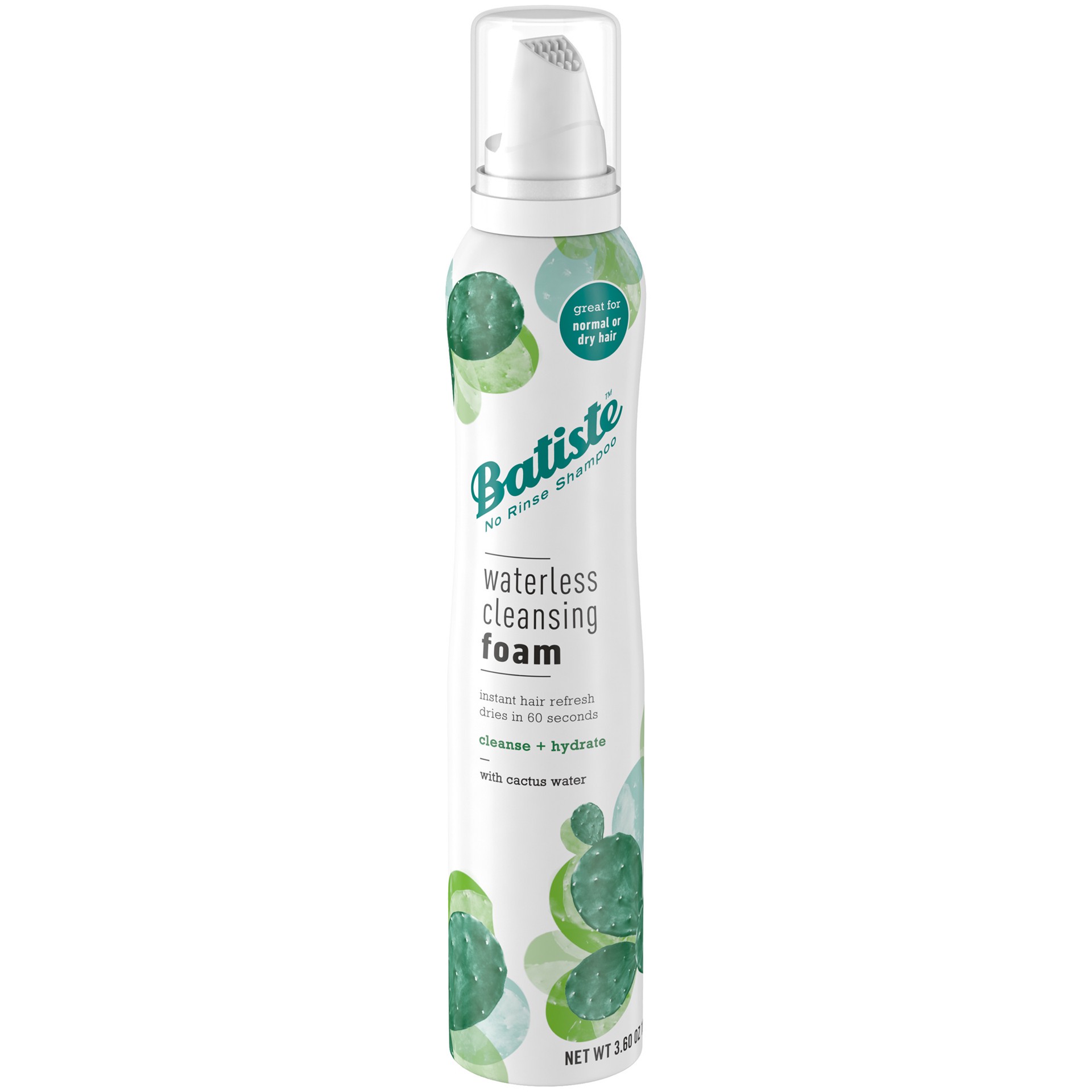 slide 1 of 11, Batiste Waterless Cleansing Foam Cleanse and Hydrate with Cactus Water, 3.60 OZ, 3.6 oz