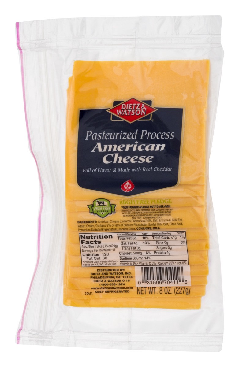 slide 10 of 11, Dietz & Watson Yellow American Cheese 8 oz, 8 oz