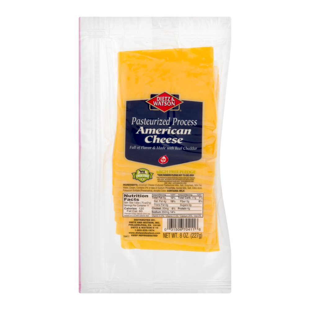 Dietz Watson Pasteurized Processed Yellow American Cheese 8 Oz Shipt