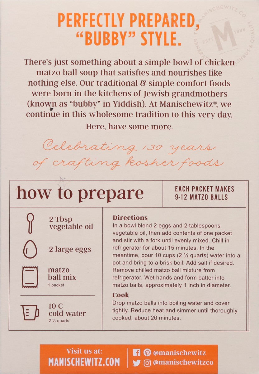 slide 2 of 9, Manischewitz Reduced Sodium Classic Style Matzo Ball Mix 2 ea, 2 ct