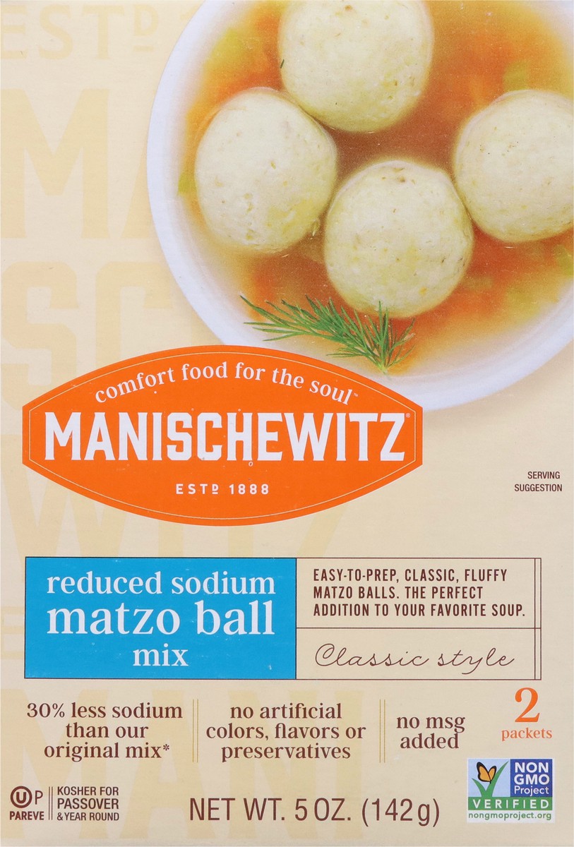 slide 3 of 9, Manischewitz Reduced Sodium Classic Style Matzo Ball Mix 2 ea, 2 ct