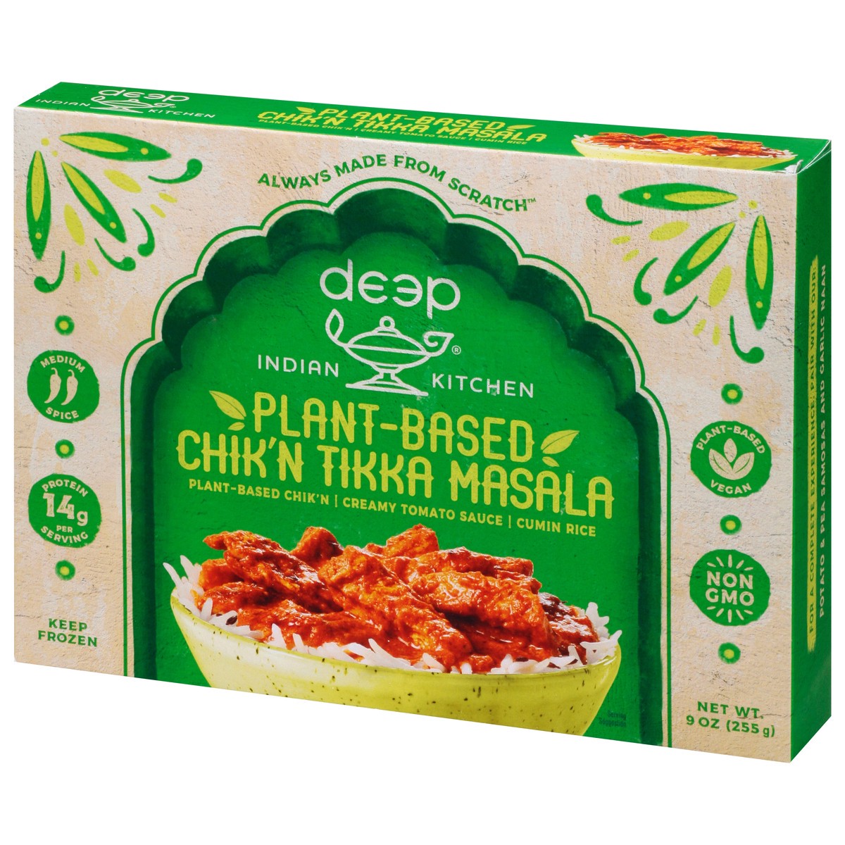 slide 11 of 12, Deep Chik'n Tikka Masala, Plant-Based, Medium Spice, 9 oz