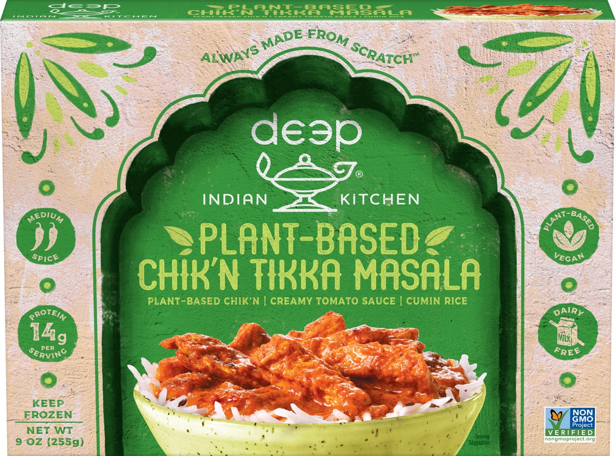 slide 1 of 12, Deep Chik'n Tikka Masala, Plant-Based, Medium Spice, 9 oz