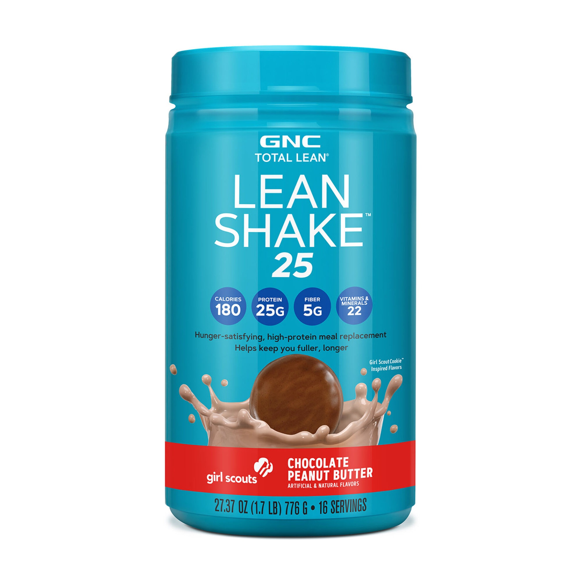 slide 1 of 1, GNC Total Lean Lean Shake 25 - Girl Scout Chocolate Peanut Butter, 1 ct