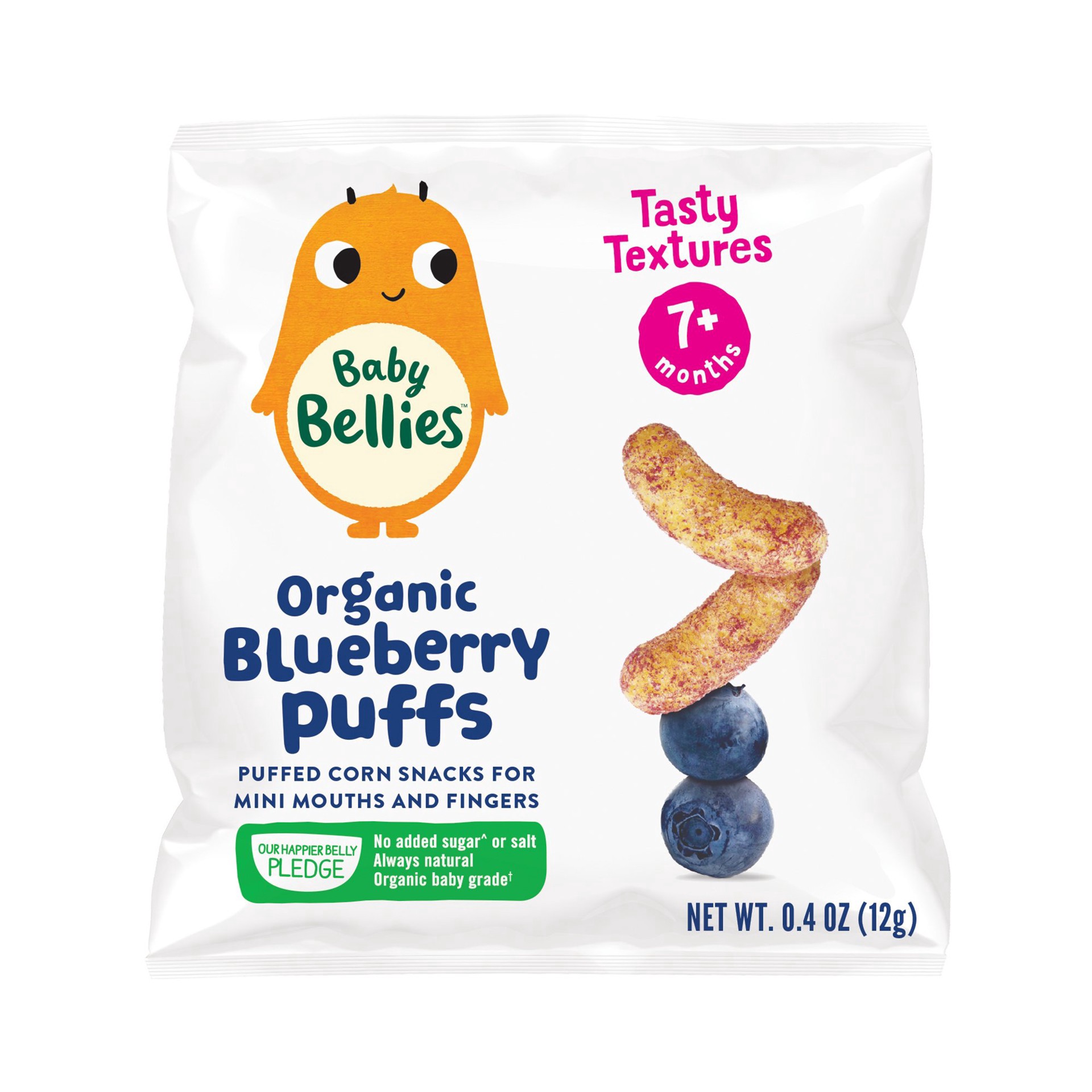 slide 1 of 1, Baby Bellies Organic Blueberry Puffs, 0.4 oz