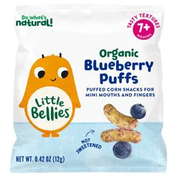 Little Bellies Baby Bellies Organic Puffs Baby Snack, Blueberry, Pack of 6 Individual Snack Packs