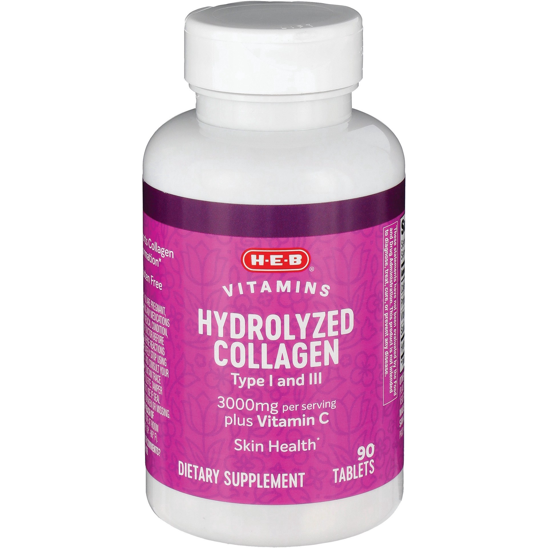 slide 1 of 1, H-E-B Hydrolyzed Collagen Plus C, 90 ct