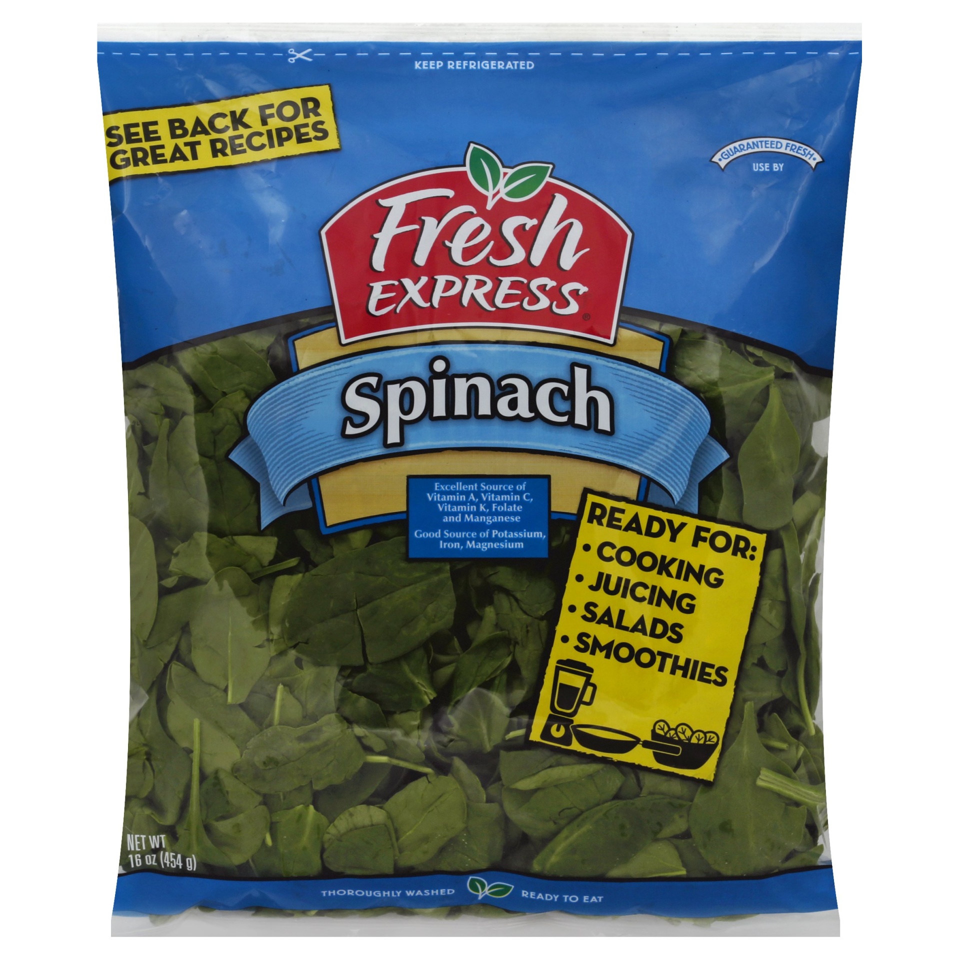 slide 1 of 1, Fresh Express Spinach 16 oz, 16 oz