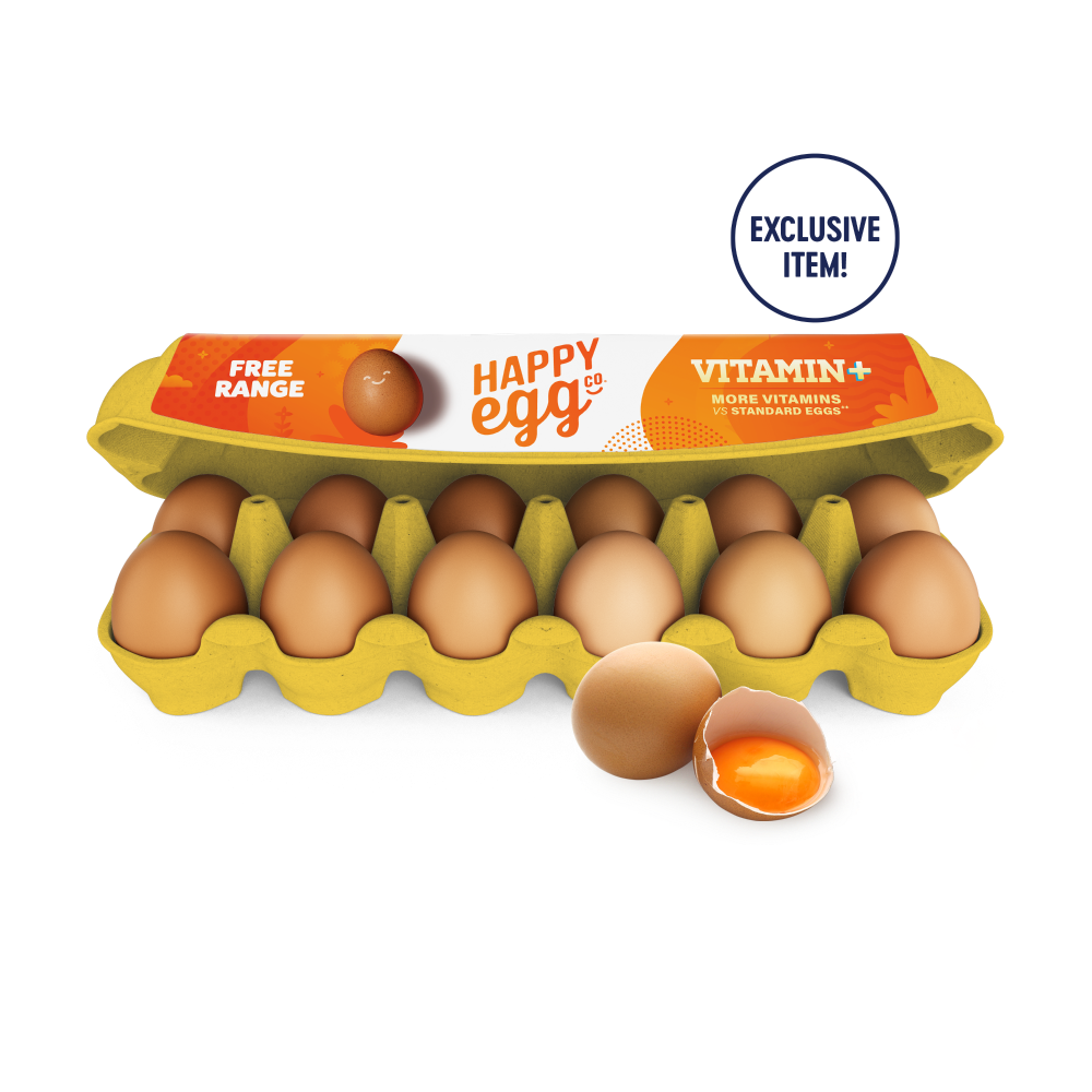 Happy Egg Co. Happy Egg Large Brown Vitamin+ Free Range Eggs, Grade A