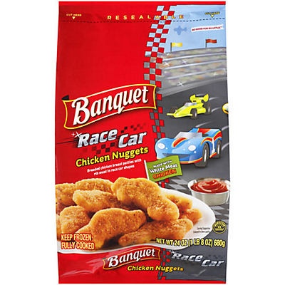 slide 1 of 1, Banquet Race Car Chicken Nuggets, 24 oz